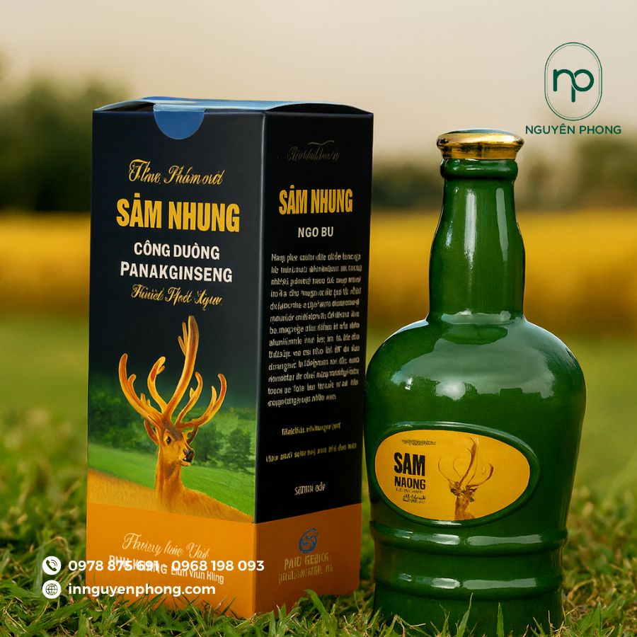 In tem dán rượu sâm giá rẻ tại Hà Nội